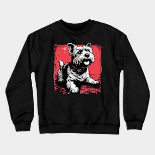 Retro Art Cairn Terrier Dog Lover Crewneck Sweatshirt